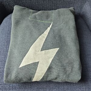 Aviator Nation Grey and White Bolt Hoodie. XS